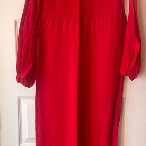 Pomander Place Bold Red Midi Dress